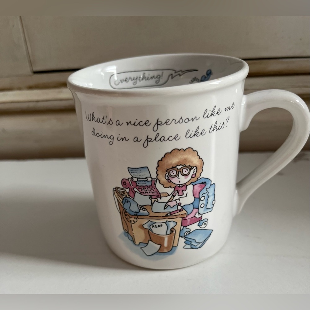 Vintage 80's Hallmark Rim Shots Coffee Cup Office Humor Mug Secretary Assistant